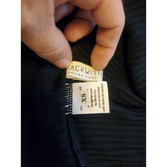 NWOT Hackwith Design House Women's XS Wrap Cardigan Black Ribbed Boho Minimal - Picture 5 of 5